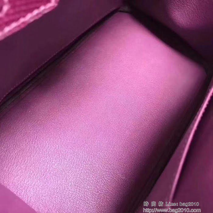 HERMES愛馬仕 鉑金包 Birkin 25cm 蜥蜴 Lizard leather 海葵紫 銀扣 蠟線手縫 時尚手提包  Ama1152